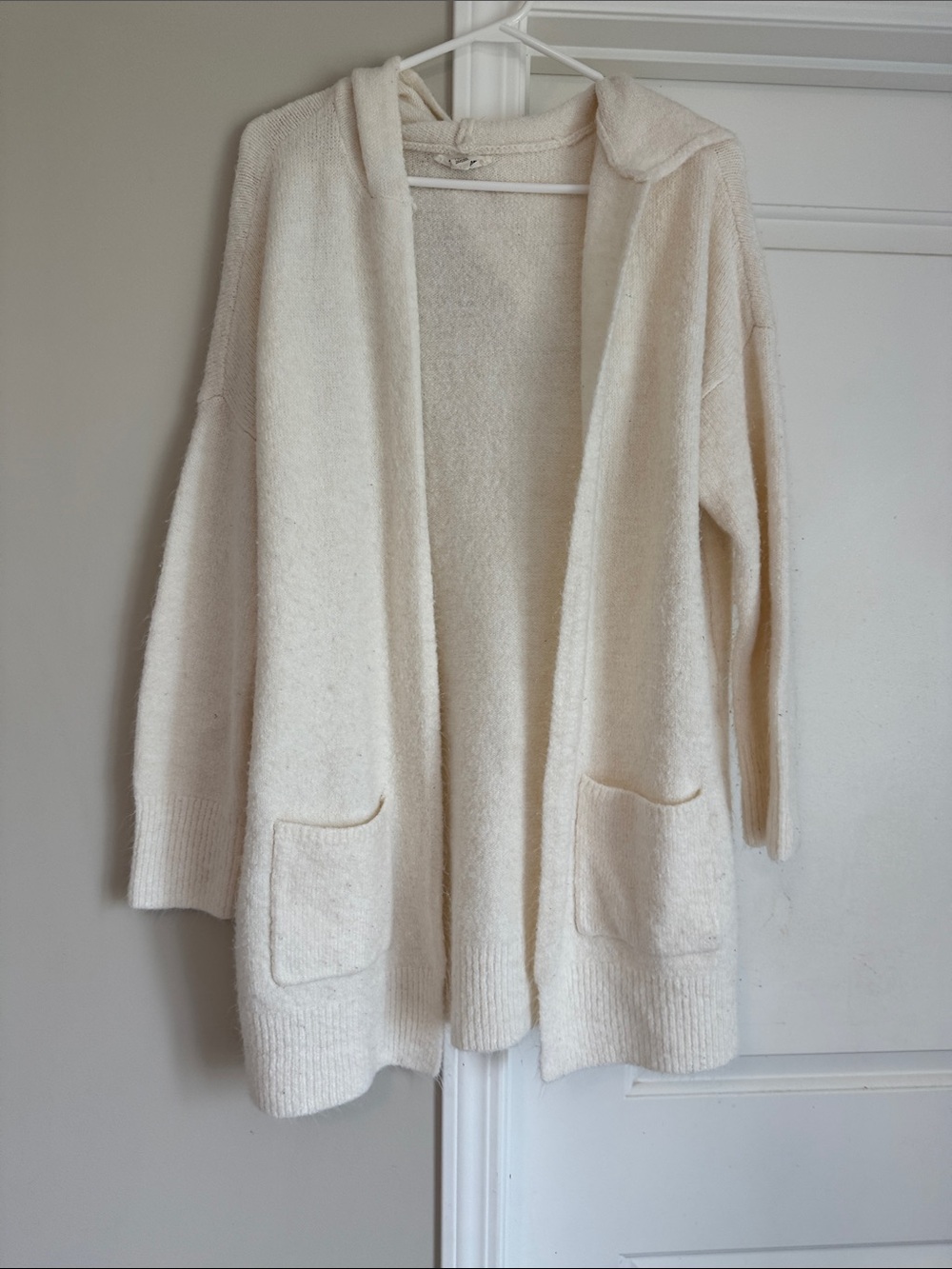 Garage Cream Open-Front Hooded Cardigan